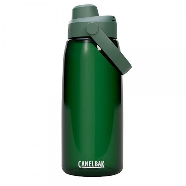 Green CamelBak water bottle on a white background