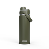 Green CamelBak water bottle on a white background