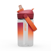 CamelBak water bottle with gradient design and orange handle on a white background