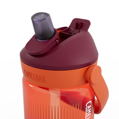 CamelBak water bottle with maroon lid on a white background