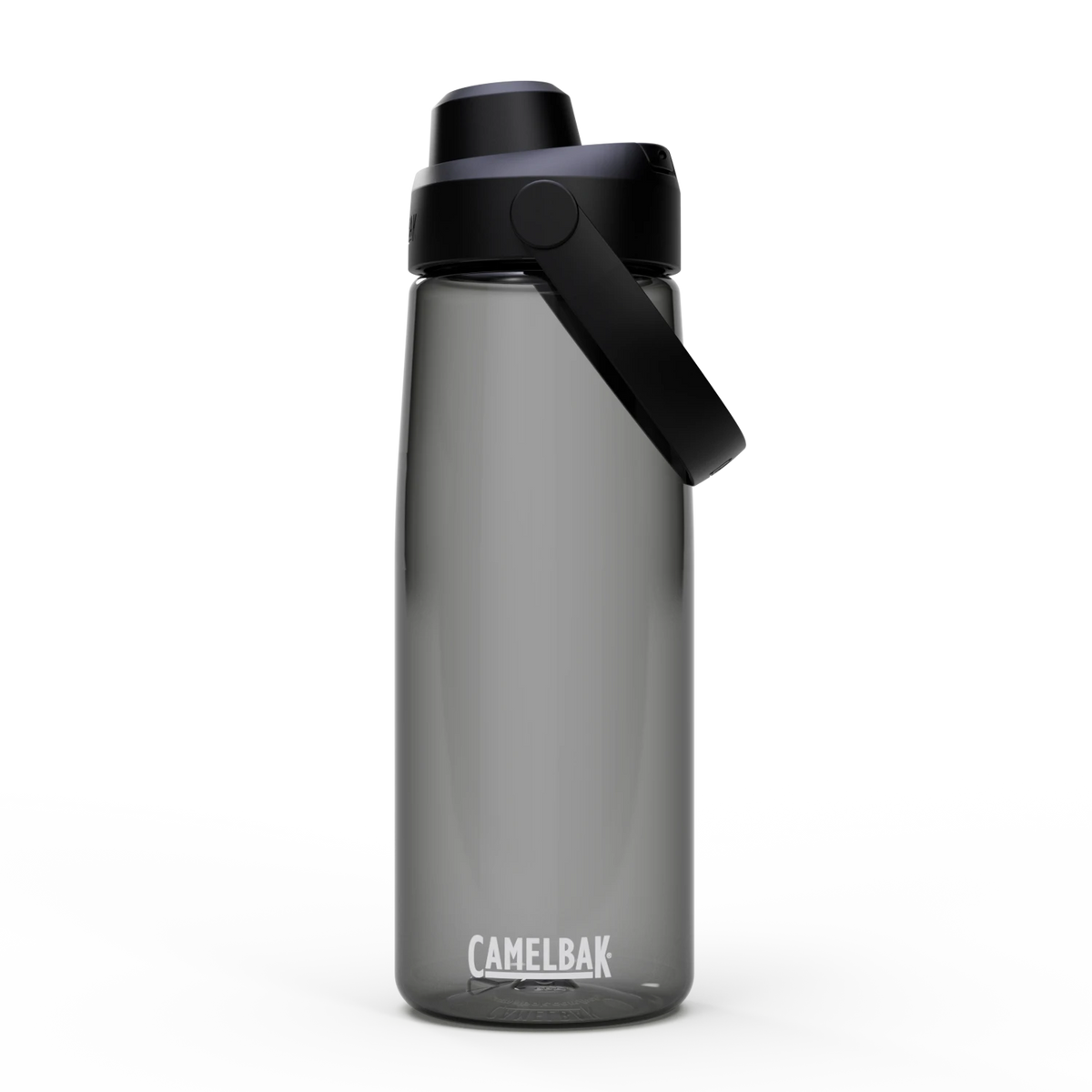CamelBak water bottle with black lid on a white background