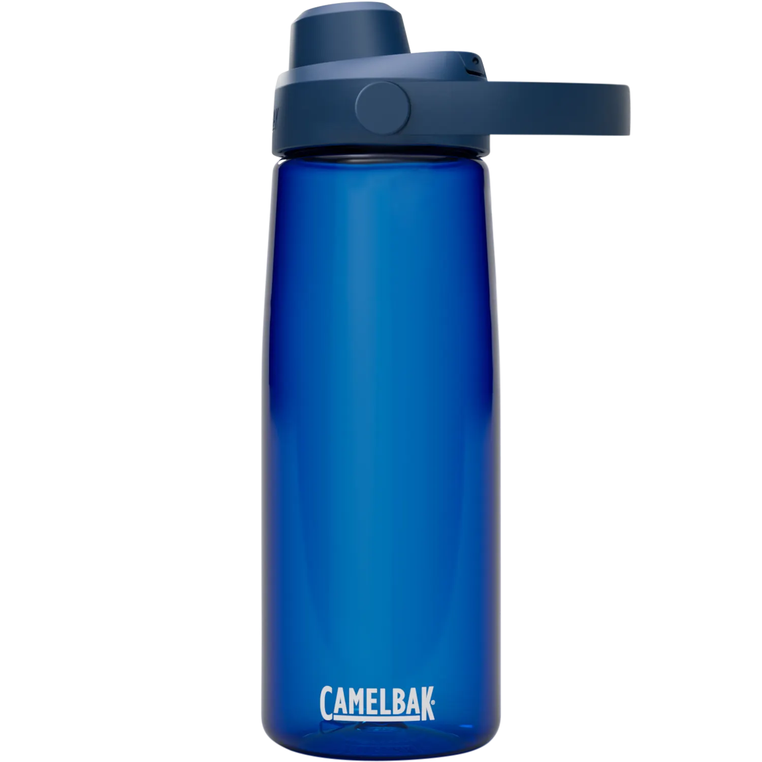 Blue CamelBak water bottle on a white background