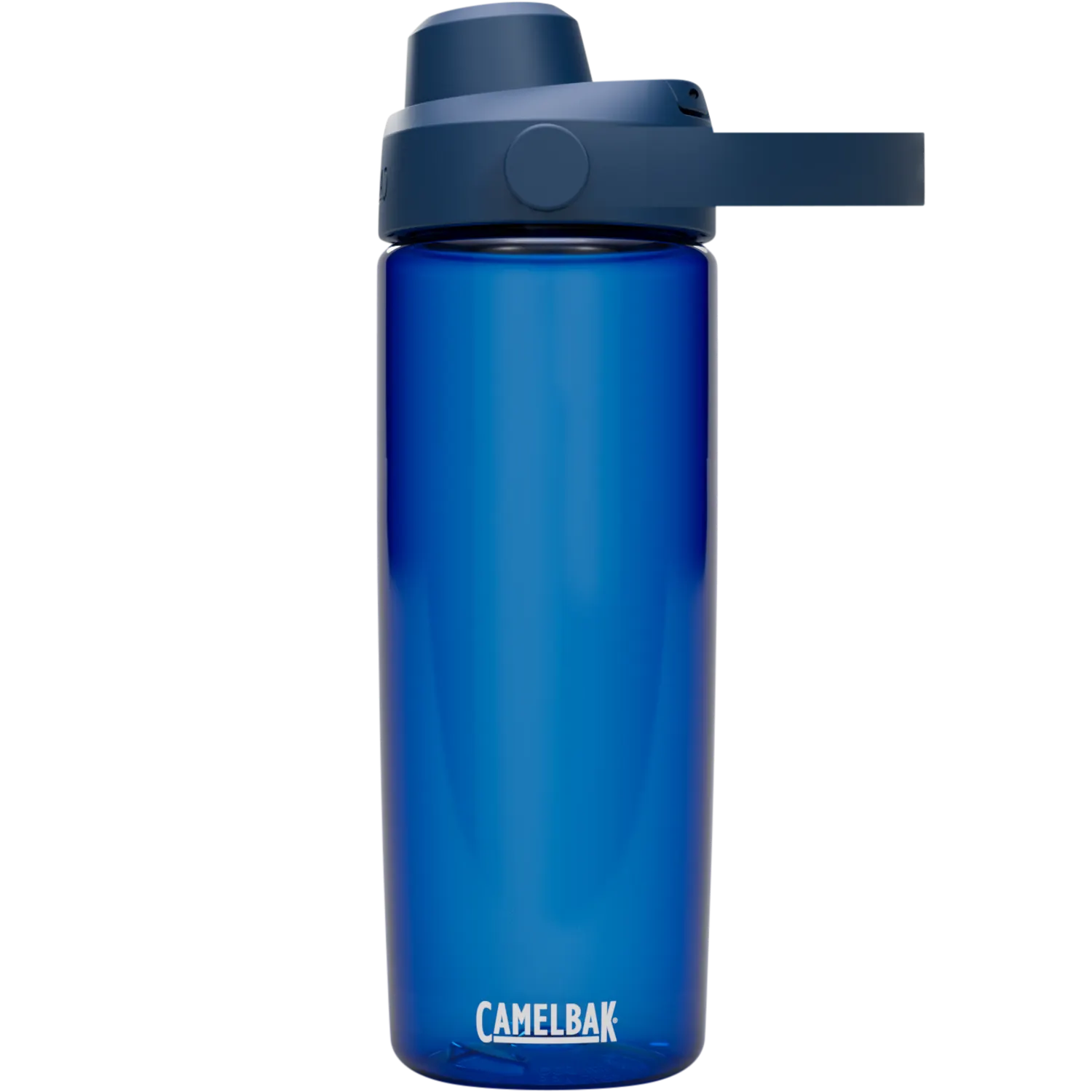 Blue CamelBak water bottle on a white background