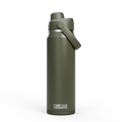 Green CamelBak water bottle on a white background