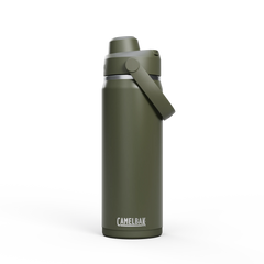 Green CamelBak water bottle on a white background